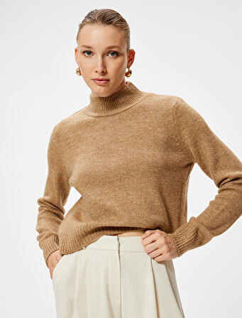 Balıkçı Yaka Triko Kazak Uzun Kollu Yumuşak Dokulu