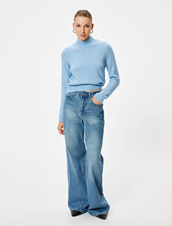 Balıkçı Yaka Triko Kazak Uzun Kollu Yumuşak Dokulu