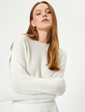 Basic Triko Kazak Uzun Kollu Bisiklet Yaka 