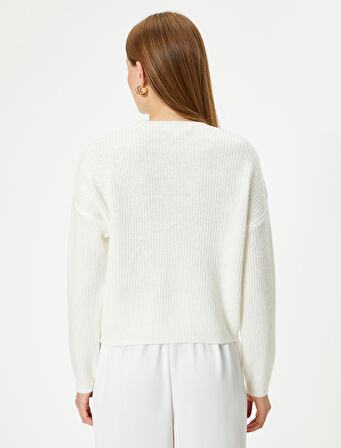 Basic Triko Kazak Uzun Kollu Bisiklet Yaka 