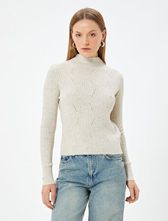 Dik Yaka Kazak Uzun Kollu Ajurlu