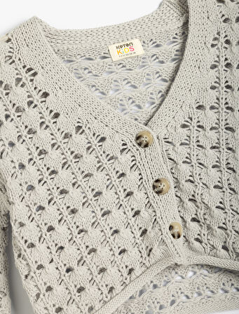 Ajurlu Hırka V Yaka