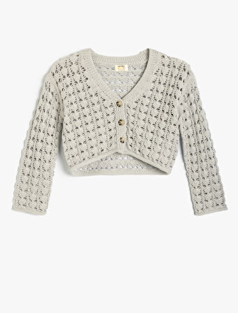 Ajurlu Hırka V Yaka