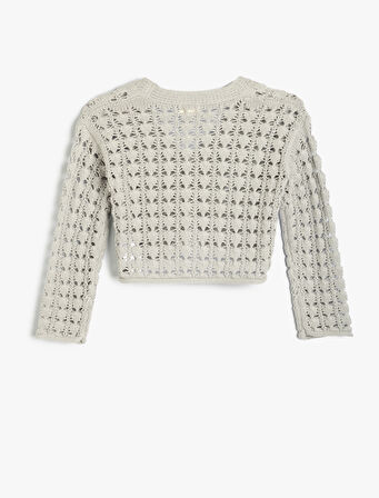 Ajurlu Hırka V Yaka