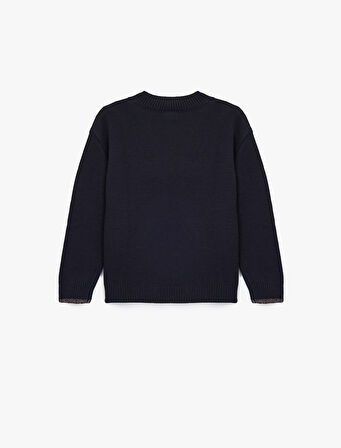 Pullu Payetli Bisiklet Yaka Uzun Kollu Triko Kazak