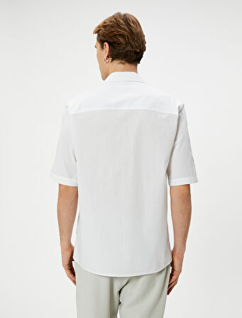 Kısa Kollu Gömlek Cep Detaylı Düğmeli