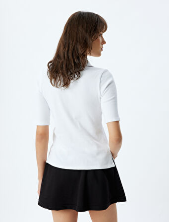 Polo Tişört Fitilli Kısa Kollu Pamuklu Slim Fit