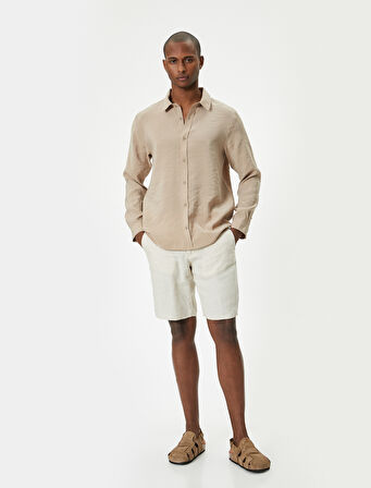 Basic Gömlek Uzun Kollu Klasik Yaka Düğmeli Pamuklu