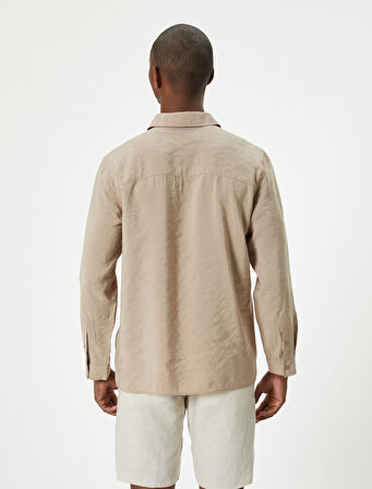 Basic Gömlek Uzun Kollu Klasik Yaka Düğmeli Pamuklu