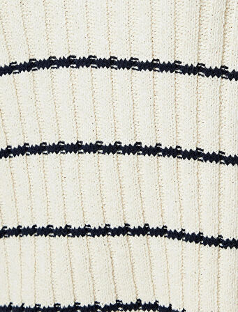 Koton Yarım Fermuarlı Yanları Pencere Detaylı Triko Polo Yaka Süveter 5Wak20015Ht