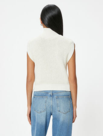 Fermuarlı Süveter Dik Yaka