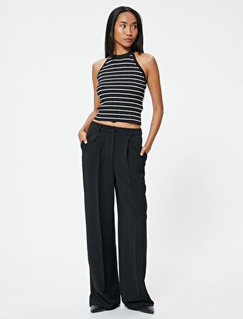 Halter Yaka Triko Üst