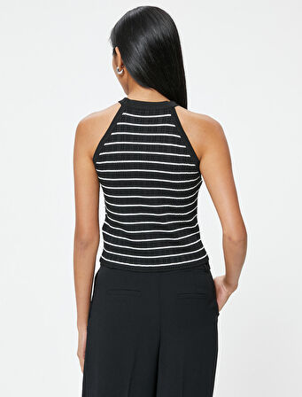 Halter Yaka Triko Üst