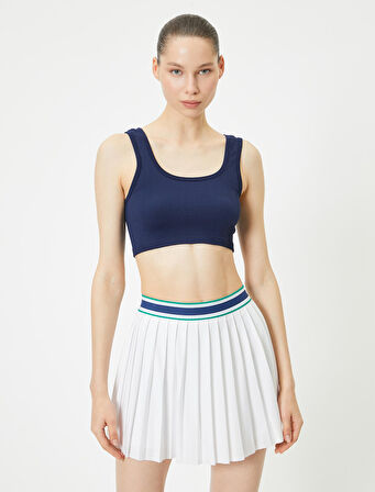 Spor Yarım Atlet Dikişsiz Fitilli Slim Fit Kapsız