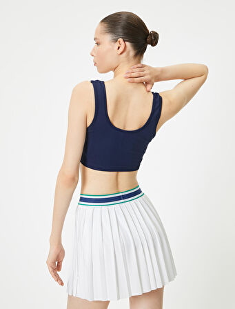 Spor Yarım Atlet Dikişsiz Fitilli Slim Fit Kapsız