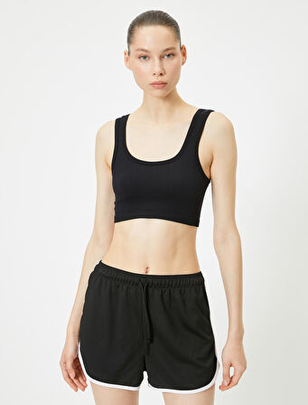 Spor Yarım Atlet Dikişsiz Fitilli Slim Fit Kapsız