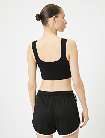 Spor Yarım Atlet Dikişsiz Fitilli Slim Fit Kapsız