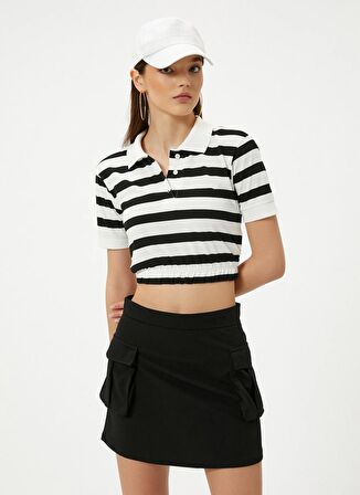 Koton Polo Yaka Ekru Kadın T-Shirt 4SAL10809IK