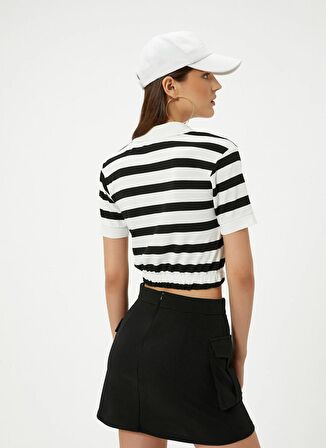 Koton Polo Yaka Ekru Kadın T-Shirt 4SAL10809IK