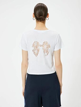 4SAL10851IK Koton Kadın T-shirt EKRU