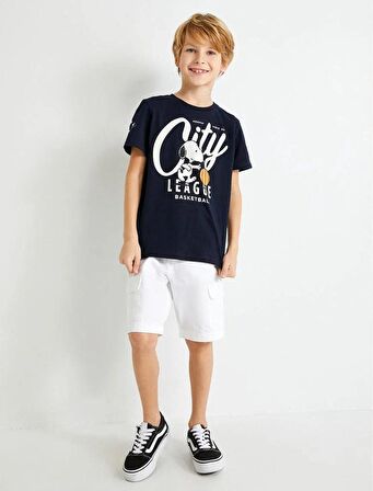 4SKB10709TK Koton Erkek Çocuk T-shirt LACİVERT