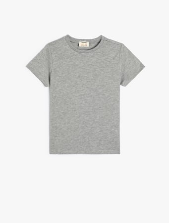 3'lü Basic Tişört Set, Kısa Kollu Çok Renkli Pamuklu