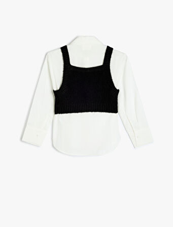 Süveter Detaylı Uzun Kollu Gömlek 