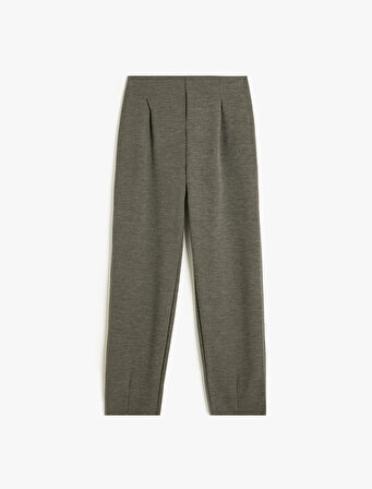 Basic Pantolon Beli Lastikli Pile Detaylı 