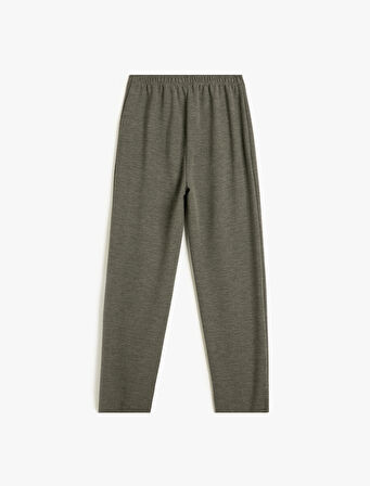 Basic Pantolon Beli Lastikli Pile Detaylı 