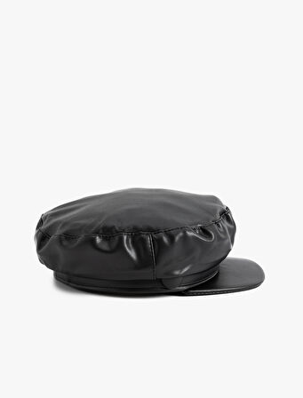 Kasket Şapka Suni Deri