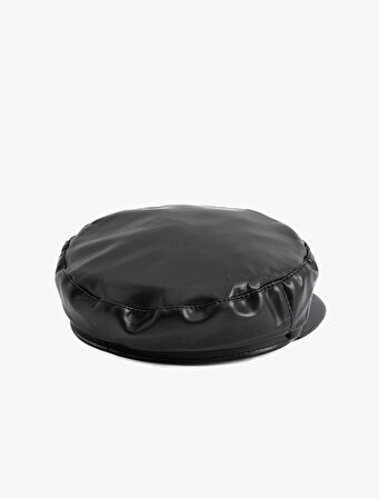 Kasket Şapka Suni Deri