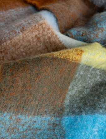 Uzun Atkı Püsküllü Kareli Yumuşak Dokulu