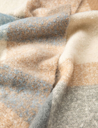 Atkı Ekose Yumuşak Dokulu Püsküllü