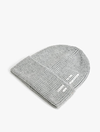 Slogan Baskılı Bere Katlı