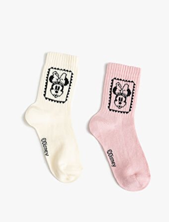 2'li Minnie Mouse Baskılı Çorap Lisanslı