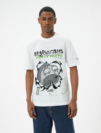 Rick and Morty Tişört Lisanslı Kısa Kollu Bisiklet Yaka Pamuklu