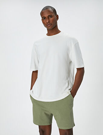 Beli Bağcıklı Şort Cep Detaylı Pamuklu