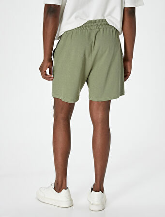 Beli Bağcıklı Şort Cep Detaylı Pamuklu