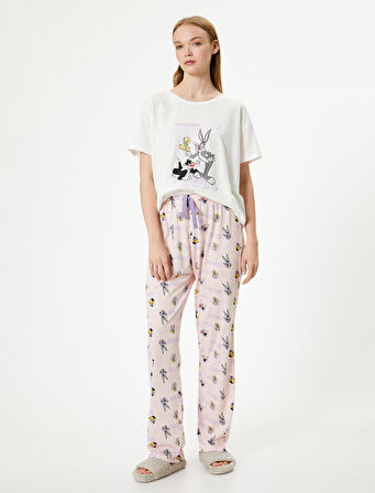 Looney Tunes Pijama Takımı Lisanslı Baskılı Kısa Kollu