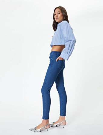 Yüksek Bel Skinny Kot Pantolon Dar Paça Cepli - Carmen Skinny Jeans