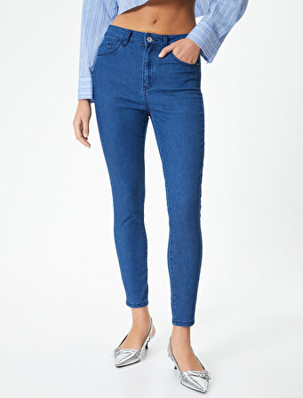 Yüksek Bel Skinny Kot Pantolon Dar Paça Cepli - Carmen Skinny Jeans