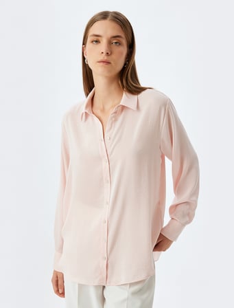 Uzun Kollu Gömlek Klasik Yaka Düğmeli
