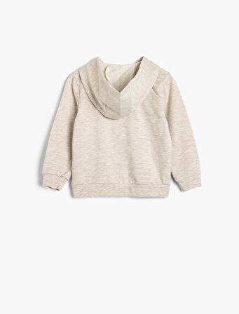 Sweatshirt Kapşonlu Fermuarlı Uzun Kollu Fırfır Detaylı