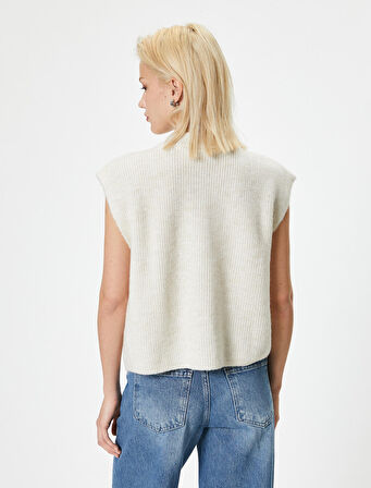 Triko Oversize Süveter V Yaka Yumuşak Dokulu