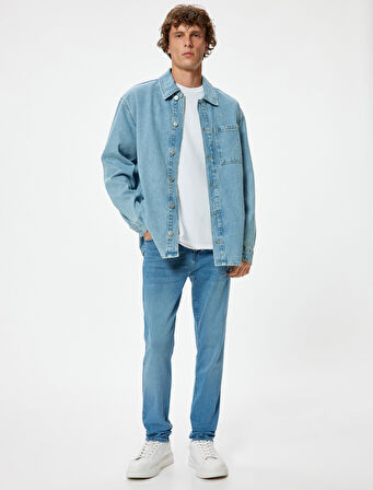 Standart Bel Skinny Fit Kot Pantolon - Michael Jean