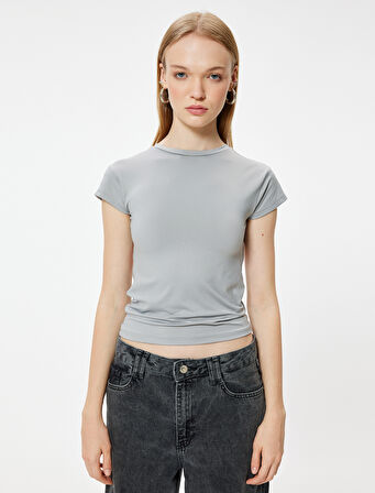 Bisiklet Yaka Body Sırt Detaylı Kısa Kollu Slim Fit