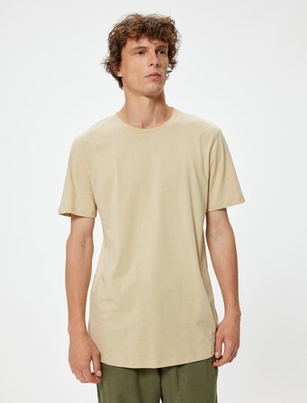 Basic Tişört Slim Fit Bisiklet Yaka Kısa Kollu 