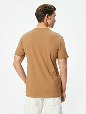 Basic Tişört Slim Fit Bisiklet Yaka Kısa Kollu 