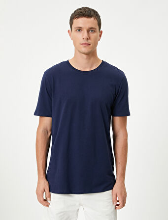 Basic Tişört Slim Fit Bisiklet Yaka Kısa Kollu 