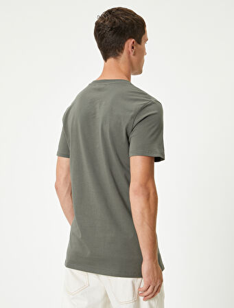 Basic Tişört Slim Fit Bisiklet Yaka Kısa Kollu 